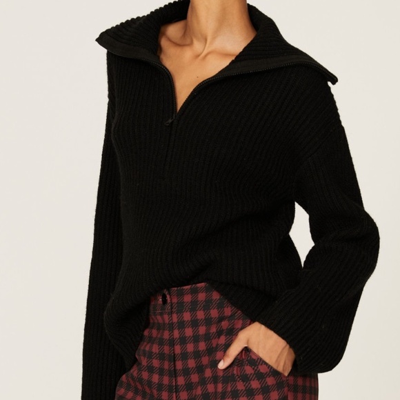 Sweet Baby Jamie Sweaters - Sweet Baby Jamie Black Half Zip Sweater, M